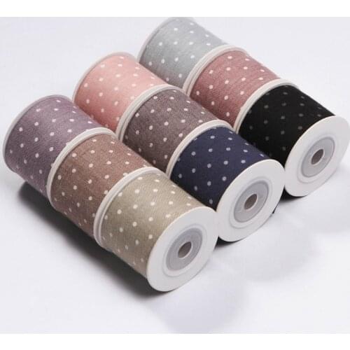 5 yards Dots Printed Ribbon for DIY Bowknot Hair Accessories Material Gift Box Bouquet Packaging Decoration Sewing Accessories