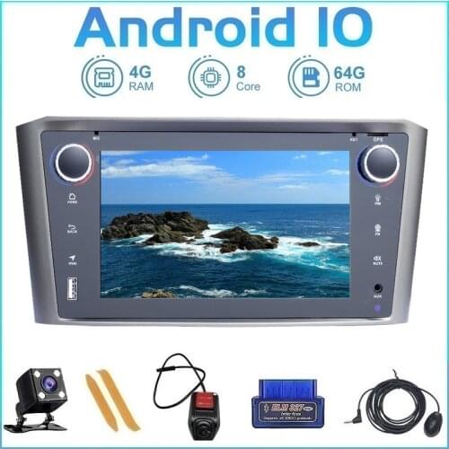 For Toyota Avensis T25 2002-2008 Multimedia Car Player GPS Navigation Auto Radio 2/4GB RAM +16/64GB ROM 4/8 Core Android 10.0