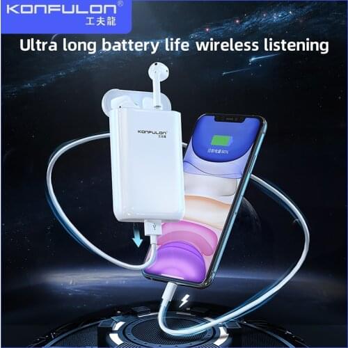 TWS Wireless 5.0 Bluetooth Earphones Attached 5000mAh Power Bank Mini Headphones For Iphone Series Huawei Samsung Xiaomi