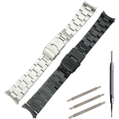 20mm 22mm Version Stainless Steel Watch Band Bracelets Curved end Replacement For Seiko SKX007 SKX009 SKX011 Watchband Replace