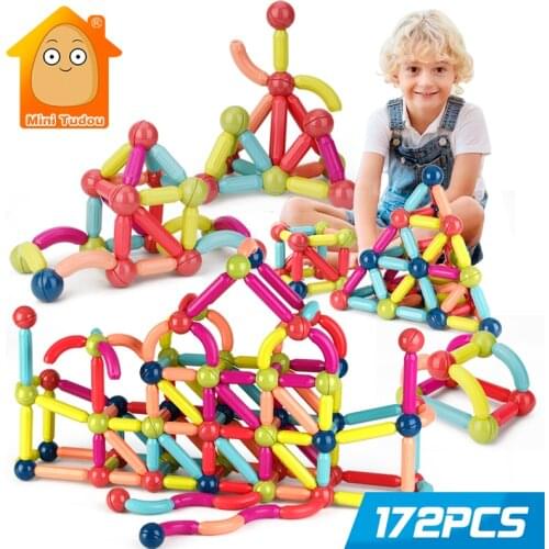 Big Size Magnetic Stick Constructor Designer Educational Toys For Children Boy Girl Magnet Rod Building Blocks Montessori Toy