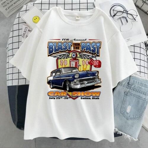 Car Graphic Print T-shirt Women Harajuku Aesthetic White Tops Vintage Casual Tshirt 2021 New Summer Fashion Y2k Female T Shirt