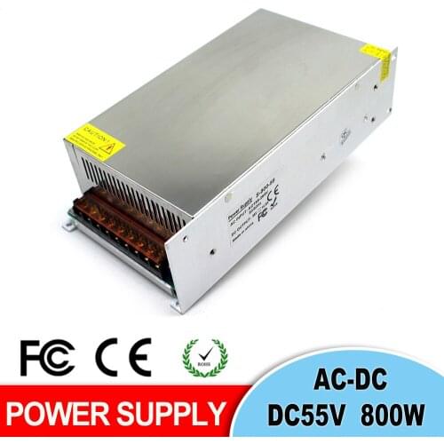 Switching Power Supply DC55V 14.5A 800W Driver For CNC Router Machine Stepper Moror Transformer 220V AC-DC SMPS Factory Supplier