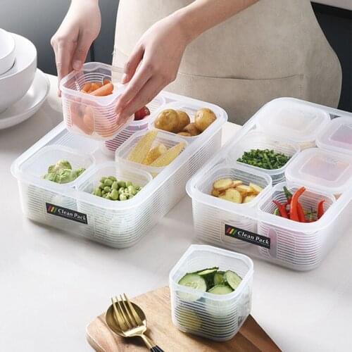 Fridge Storage Container Food Storage Box For Kitchen Organizer Box Vegetable Fruit Sealed Box Plastic Fresh Box Food Container
