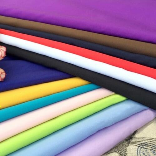 Soft Poly Cotton Fabric Broadcloth Cotton Fabric for Lining,Dress,Shirts, Solid Black White Pink Blue Red Green by the meter