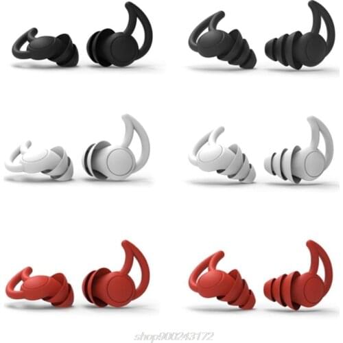 1Pair Soft Silicone Ear Plugs Tapered Noise Reduction Earplugs Sleep Sound Insulation Ear Protector 2/3 Layers J03 21 Dropship