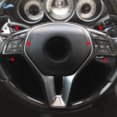 Carbon Texture Car Steering Wheel Panel Frame Cover Trim For Mercedes Benz B E CLA GLA GLK Class W246 W117 X204 X156 X204