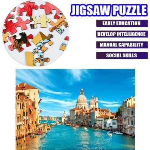 1000Pcs Adult Kids Jigsaw Puzzles Grand Canal Building Landscape Toy Wall Decor Kids Educational Toys