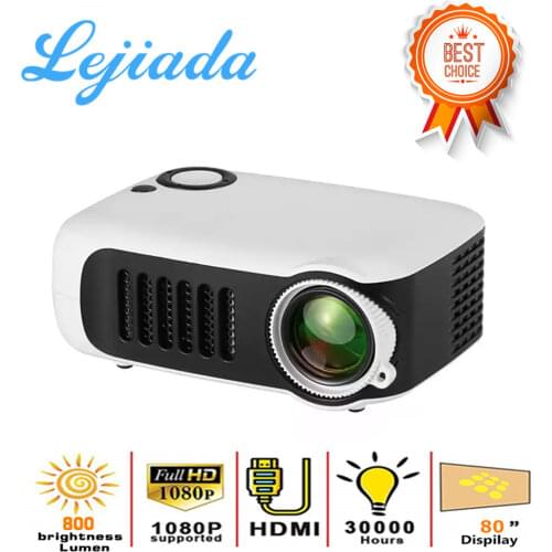 LEJIADA New A2000 Mini Projector 800 Lumens Portable LED Home Multimedia Video Player With Built-In Speaker To Send HD Cable