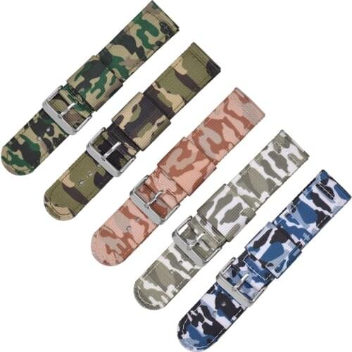 22mm Camouflage Nylon Watch Band Strap Suitable For Amazfit/ Samsung Watch Universal Replace Watchband