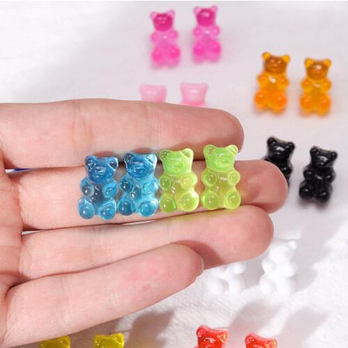 Cute Candy Gummy Bears Stud Earrings for Women Girls Jelly Colorful Earring Ear Studs Jewelry 2020 Fashion