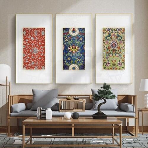 Chinese style blue and white porcelain decorative painting, entrance, living room, background wall, mural, restaurant corridor