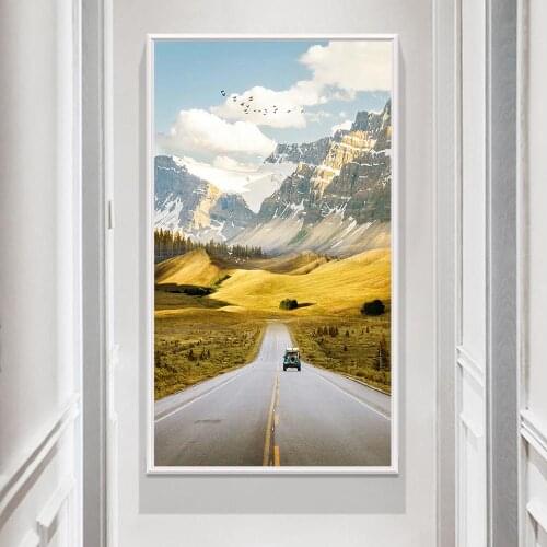 Scandinavian Landscape Canvas Wall Art Canvas Poster Creative Motivation Poster Print Road Life Quote Minimalist Painting Decor