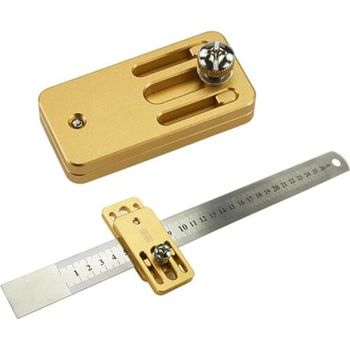 Steel Ruler Positioning Block Woodworking Scribe Drawing Marking Wire Gauge Carpenter DIY Measuring Carpenter Tool Tenon Scribe
