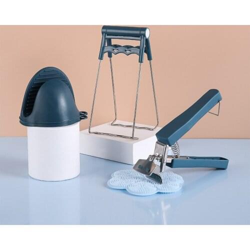 Heat Resistant Bowl Holder Dish Clamp Pot Pan Gripper Clip Anti-Scalding Foldable Bowl Clip Tongs Kitchen Tools Accessories Item