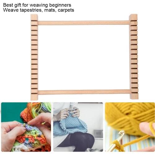 Weaving Frame Beech Wood Childrens DIY Toy Knitting Machine Hand‑Made Tapestry Weaver