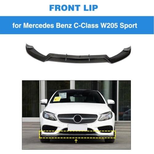 Carbon Fiber Front Bumper Lip Spoiler Splitters For Mercedes-Benz W205 Sport C43 AMG Sedan Coupe 2013 - 2018 Front Bumper Guard