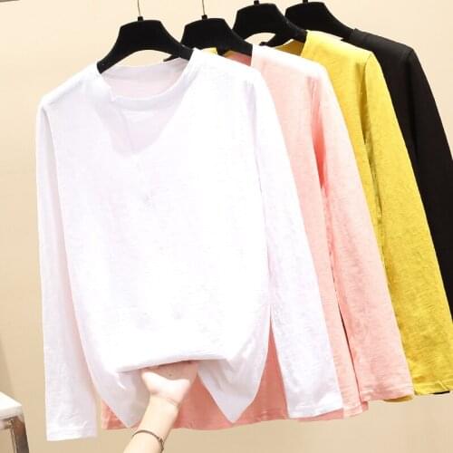 Cotton Long Sleeve White Top Korean Fashion WomenS T-Shirt Female Vintage Clothing Blouses 2021 Kawaii Harajuku