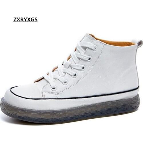 2020 New Full Genuine Leather Autumn Ankle Boots Casual Sneaker Flat Soft Sole Comfortable Warm Shoes Winter Boots Womans Boots