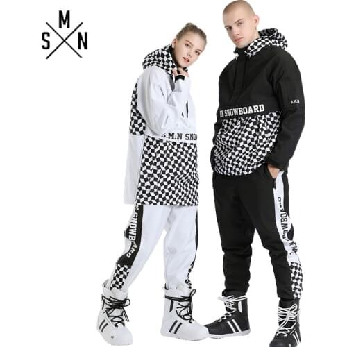 SMN Winter Couple Ski Suit Snowboard Jacket Pants Waterproof Breathable Warm Men Women Outdoor Wear Snowboarding Suit