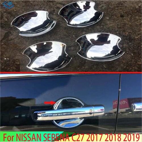 For NISSAN SERENA C25 C26 C27 2005-2019 ABS Chrome Door Handle Bowl Cover Cup Cavity Trim Insert Catch Molding Garnish