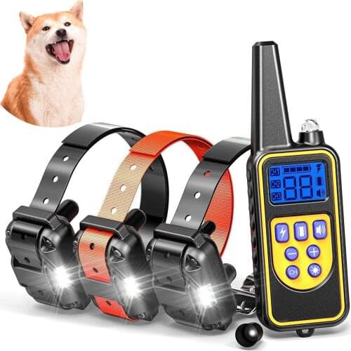 800m Electric Dog Training Collar Pet Remote Control Waterproof Rechargeable with LCD Display for All Size Shock Vibration Sound