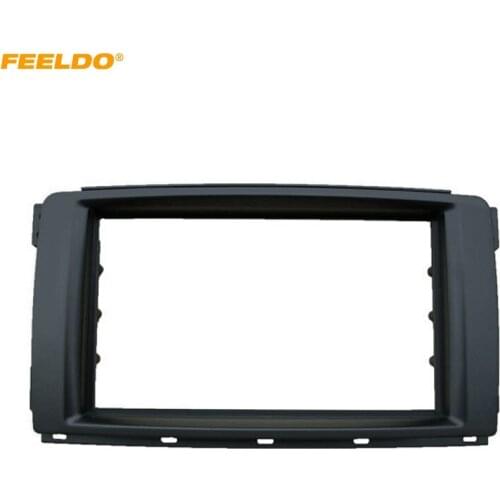 FEELDO 2Din Car Stereo Radio Panel Fascia Stereo Frame Trim For Mercedes BENZ Smart 2010 Dash Refitting Kit #MX5113