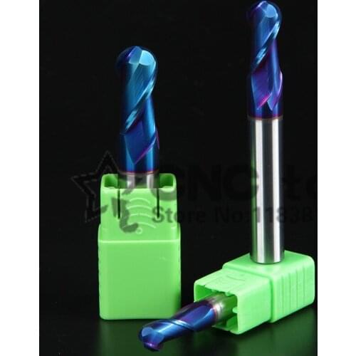 Milling Cutter Alloy Nano blue Coating Tungsten Steel Tool Cnc Maching Hrc60 Ball Nose Endmills Top Milling CutterMachine Endmil
