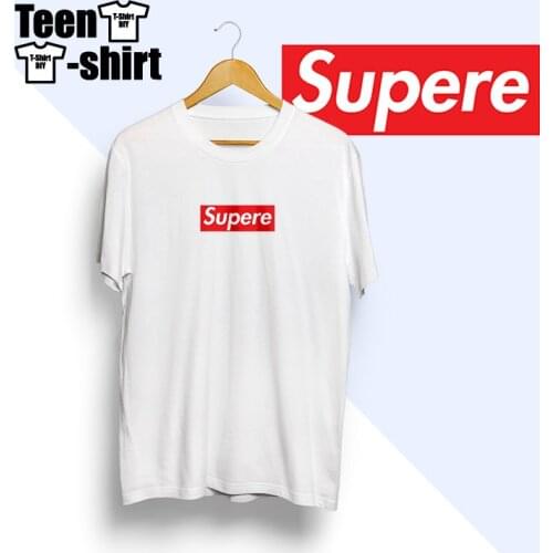 New Collection Suprere Print T-shirt Drawing Harajuku Top Streetwear Clothing for Men Women Unisex in White Fashion Casual