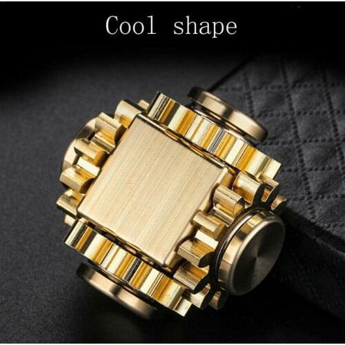 Fingertip gyro gear linkage cube pure copper finger gyro gift feelings adult mechanical toy decompression craftsman E5N5