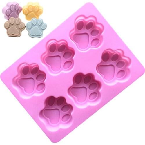 Handmade Soap Making Tools Cat Feet Pattern Cake Chocolate Silicone Mould Non-toxic Soap Mold 6 Cavities Handcrafted Accessories