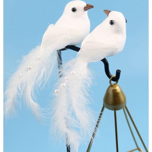 1Pcs Birds Simulation Artificial Feather Doves Feather Park Mall Ornament