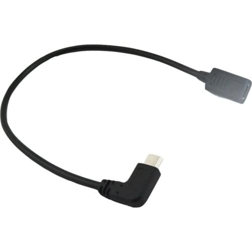 0.3 Meters Type-C USB 3.1 Male to USB-C Female 90 degree Extension Data Cable Extender Cord Reversible Design