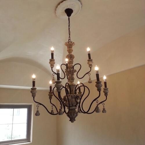 American Retro Chandeliers rustic traditional Nostalgic Iron Art Bedroom Dining Room Led Lamp Creative Lamps Ceiling Chandelier