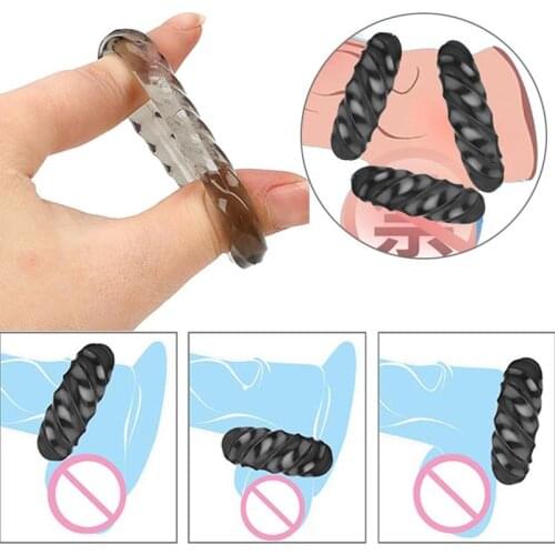 3Pcs Penis Erection Ring Delay Ejaculation Silicone Penis Enlargement Lock Ejaculation Enhanced G-spot Sex Toys For Men Sex Shop