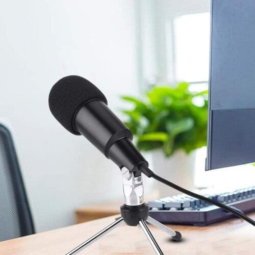 Metal Wired USB Mic PC Condenser Microphone Vocals Recording Studio Microphone for YouTube Video Skype Chatting Game Podcast