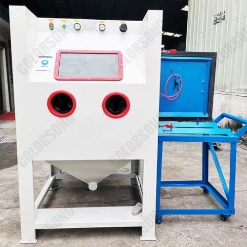 Metal Rust Remove Sand Blasting Cabinet With Turntable Optional Sand Blasting Cabinet Trolley Optional Sandblasting Chamber