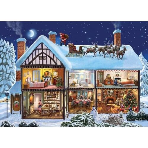 Oneroom Embroidery Cross Stitch Kits Needlework Christmas Cottage Scenery Snowy day 14CT Counted Unprinted DMC DIY Arts