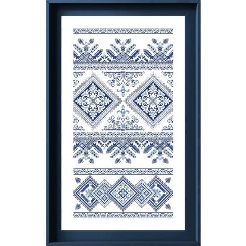 Two-color pattern cross stitch kits cartoon blue pattern embroidery needlework sets 18ct 14ct 11ct unprint cloth DIY handmade