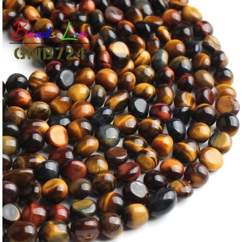 6-8MM Irregular Shape Natural Freeform Colorful Tiger Eye Stone Loose Spacer Beads For Jewelry Making DIY Bracelet Necklace 15