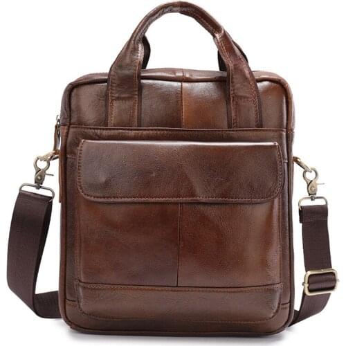 Men Briefcase cowhide leather male business bag shoulder bag Mens Totes bag handbag multi-function Messenger bag