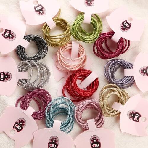 10Pcs/Card New Fashion 3cm Candy Colors Hair Elastics for Girls Kids Free Shipping Child Rubber Bands Hair Accessories Wholesale