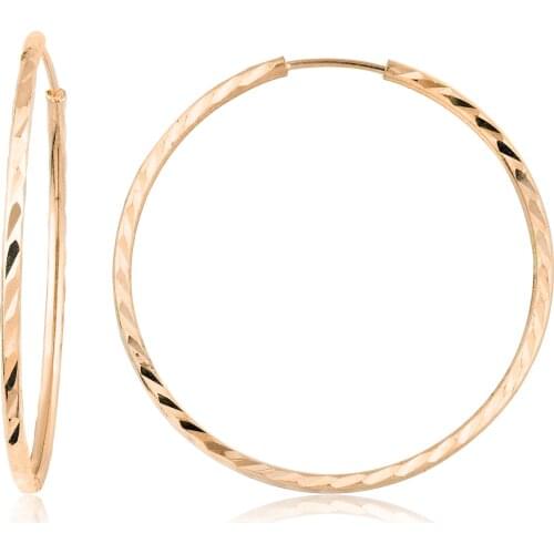 14k Pen Hoop Earrings Rose (3rd Model 5th Size) W4E35045