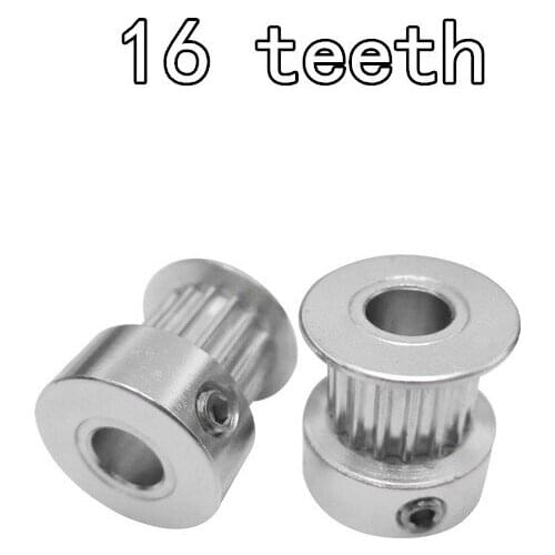 10pcs/Lot GT2 Timing Pulley 16teeth ( 16 teeth ) Alumium Bore 5mm fit for GT2 belt Width 6mm