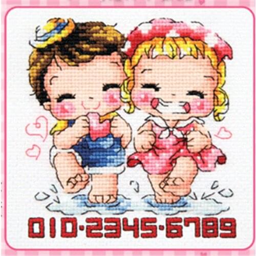 SO472 DIY Mini Cartoon Packages Craft Stich Cross Stitch Cotton Fabric Needlework Embroidery Crafts Counted Cross-Stitching Kits