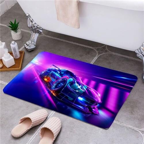 Sports Car Entrance Door Floor Mat Door Mat Non-Slip Foot Pad Home Welcome Carpet For Hallway Bath Kitchen Doormat