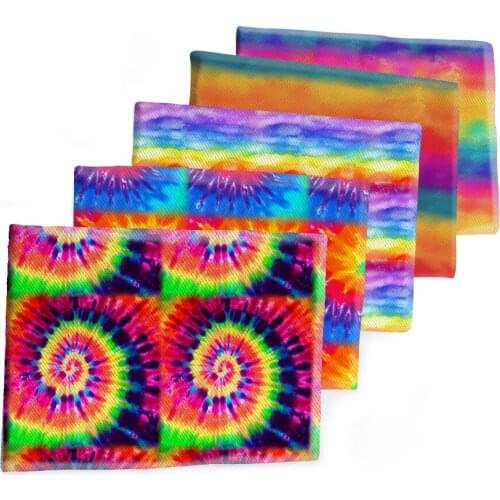 50*145CM Fabric Rainbow Color Design Printed Polyester Cotton Twill Fabric Patchwor Printed