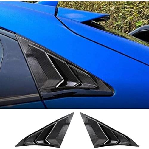 Carbon Fiber Car Rear Triple-cornered Window Louvers Side Vent Cover Decoration for Honda Civic Hatchback 2016-2021