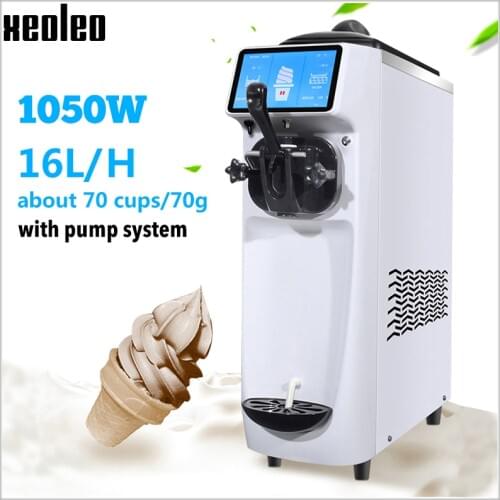 XEOLEO R404A compressor ice cream maker 18L/H Commercial single flavor ice cream machine Pre-cooling&Yogurt air pump system1050W