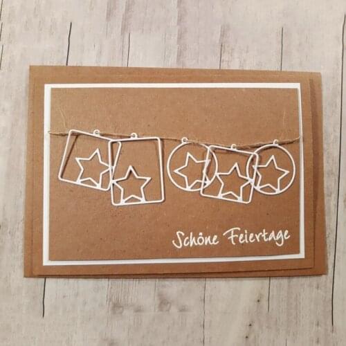 Star Tag Set Die Cut Frame Metal Cutting Dies Stencil Scrapbooking Embossing New Craft Stamps And Dies